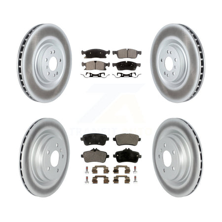 Front Rear Coated Disc Brake Rotors And Semi-Metallic Pads Kit For Mercedes-Benz GLE400 KGF-104094