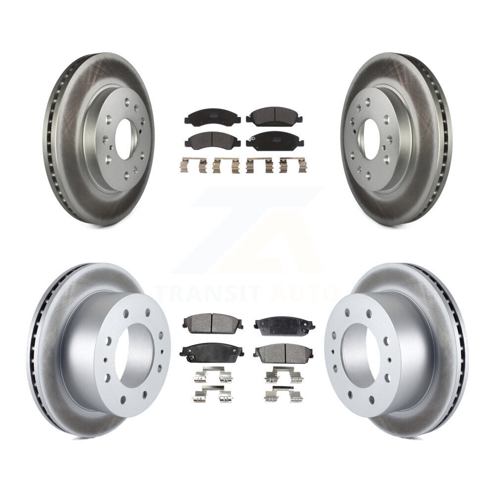 Front Rear Coat Brake Rotors Semi-Metallic Pad Kit For 11 Chevrolet Silverado 1500 Hybrid KGF-104097