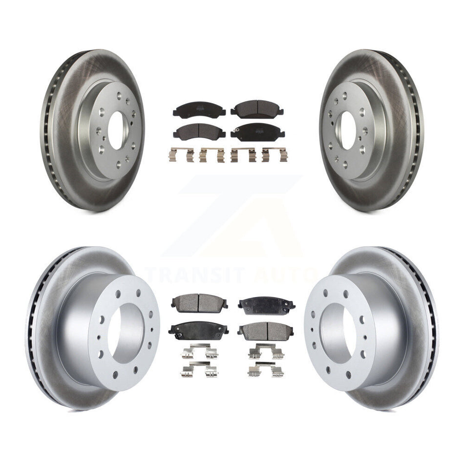 Front Rear Coat Brake Rotors Semi-Metallic Pad Kit For 11 Chevrolet Silverado 1500 Hybrid KGF-104097