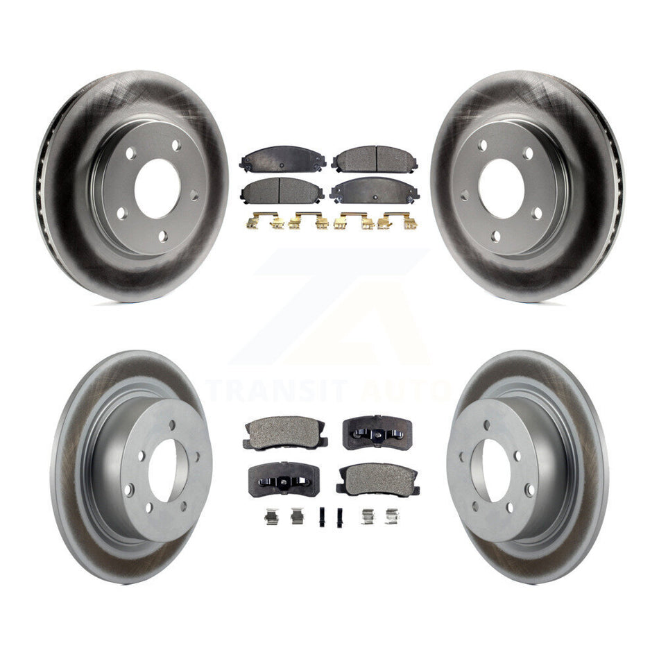 Front Rear Coat Disc Brake Rotors Semi-Metallic Pad Kit For 2008-2009 Dodge Caliber SRT-4 KGF-104099