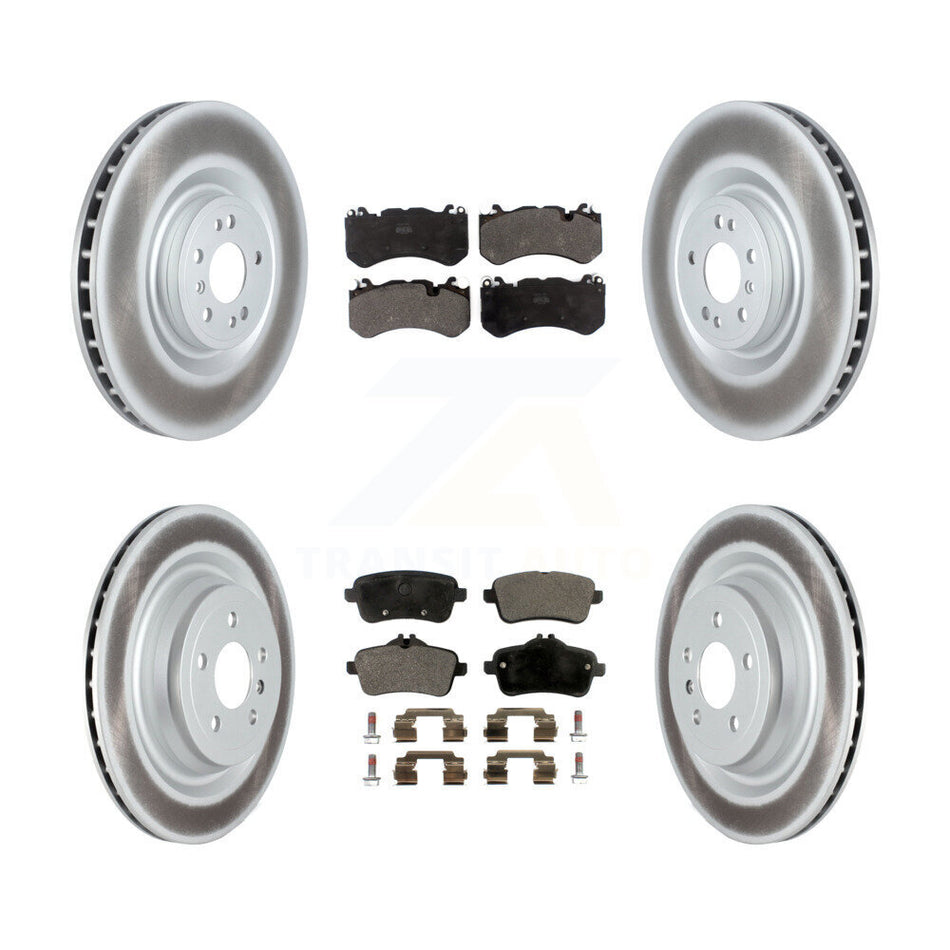 Front Rear Coated Disc Brake Rotors And Semi-Metallic Pads Kit For Mercedes-Benz ML63 AMG KGF-104103