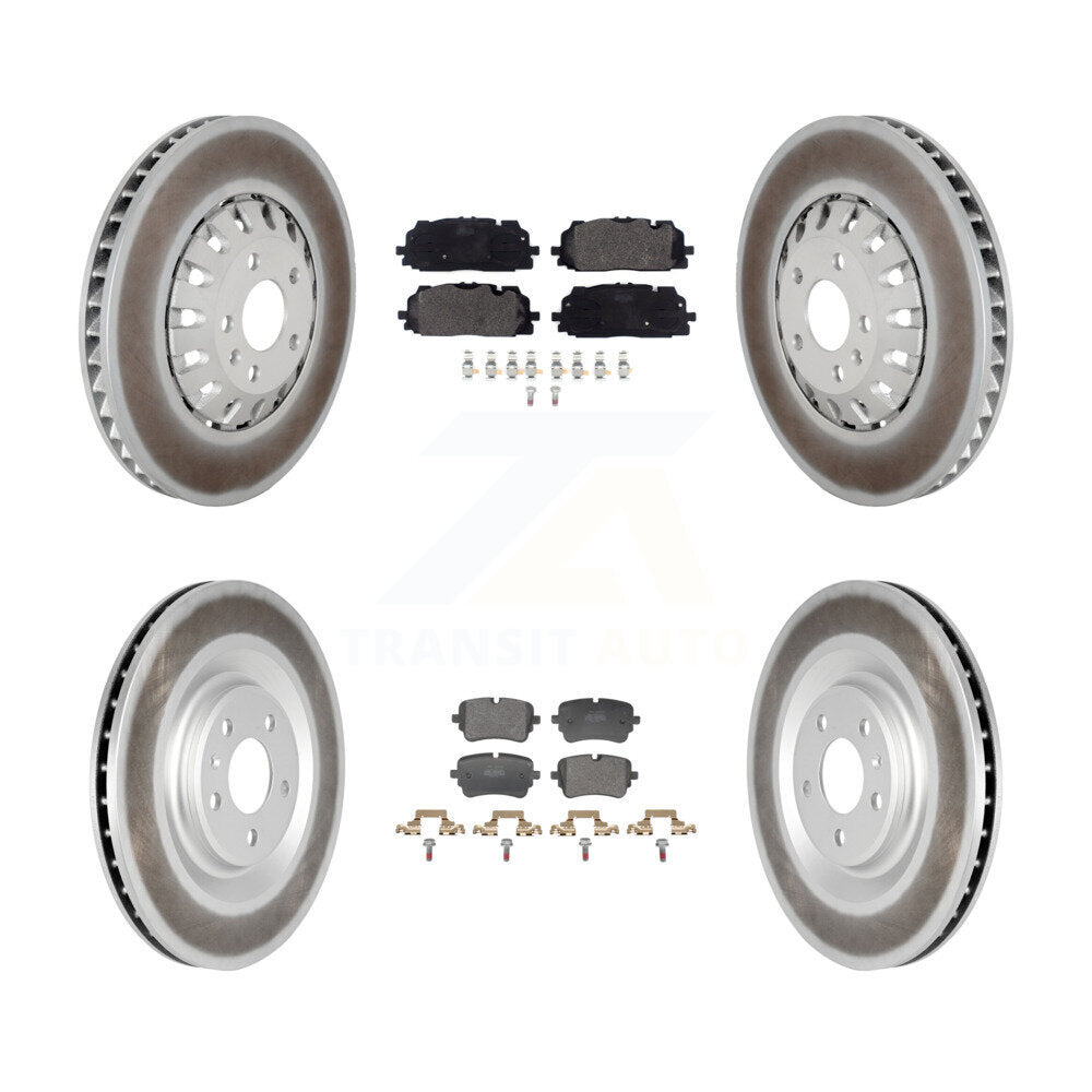 Front Rear Coated Disc Brake Rotors And Semi-Metallic Pads Kit For Audi Q8 A8 Quattro KGF-104106