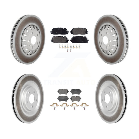 Front Rear Coated Disc Brake Rotors And Semi-Metallic Pads Kit For Audi Q8 A8 Quattro KGF-104106