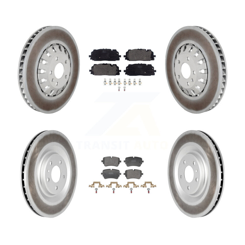 Front Rear Coated Disc Brake Rotors And Semi-Metallic Pads Kit For Audi Q8 A8 Quattro KGF-104106