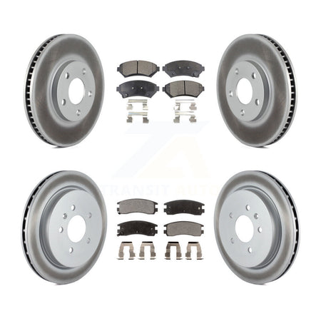 Front Rear Coat Brake Rotors Semi-Metallic Pad Kit For Cadillac Seville With Vented Rotor KGF-104107