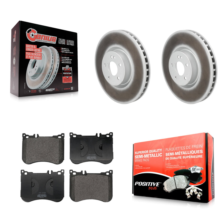 Front Coated Disc Brake Rotors And Semi-Metallic Pads Kit For Mercedes-Benz E53 AMG KGF-104113