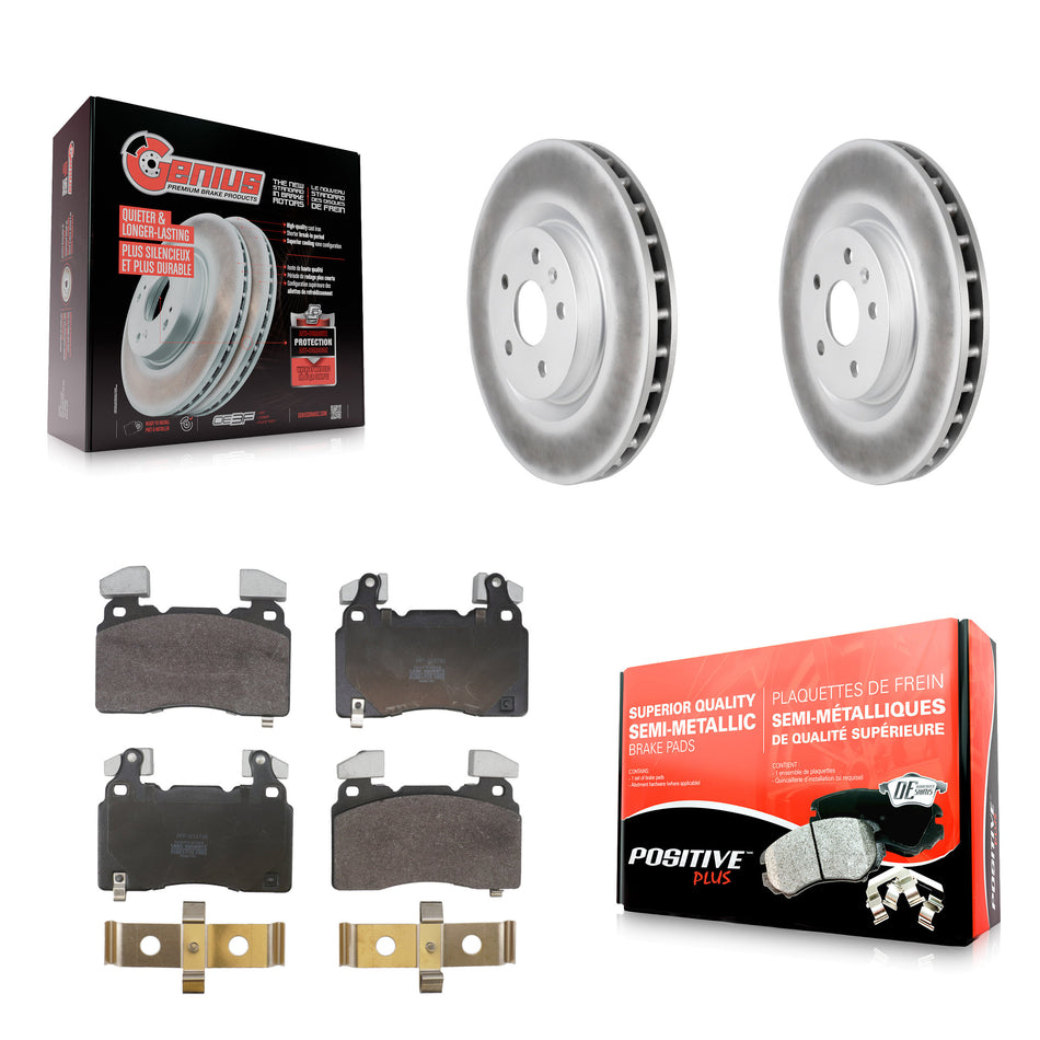 Front Coated Disc Brake Rotors And Semi-Metallic Pads Kit For Chevrolet Camaro SS KGF-104117