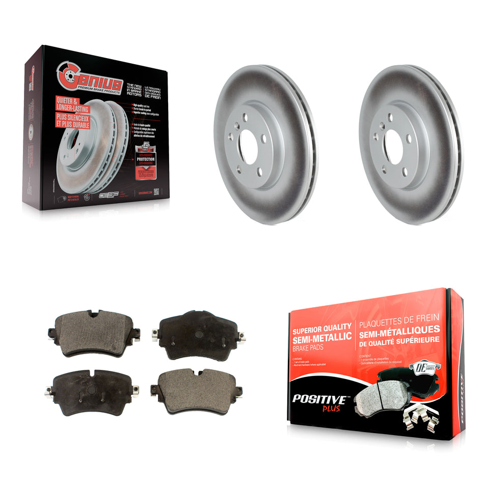 Front Coated Disc Brake Rotors And Semi-Metallic Pads Kit For 2022 Mini Cooper S KGF-104122