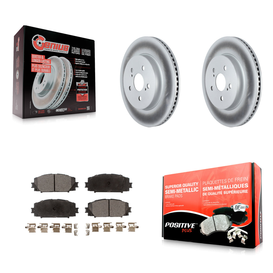 Front Coated Disc Brake Rotors And Semi-Metallic Pads Kit For Toyota Corolla Prius Prime KGF-104125