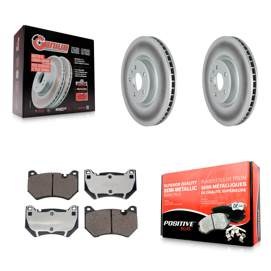 Front Coat Brake Rotors Semi-Metallic Pad Kit For Audi Q5 With 350mm Diameter Rotor KGF-104130