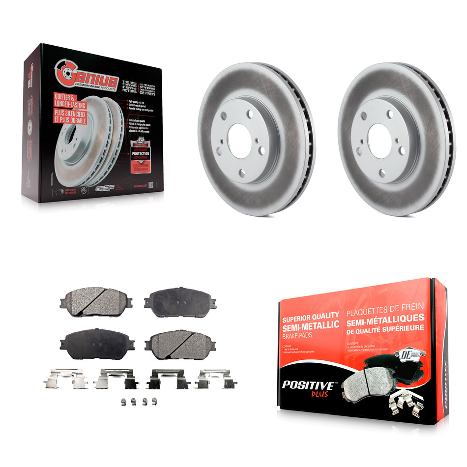 Front Coated Brake Rotor Semi-Metallic Pad Kit For Toyota Camry With 275mm Diameter KGF-104131