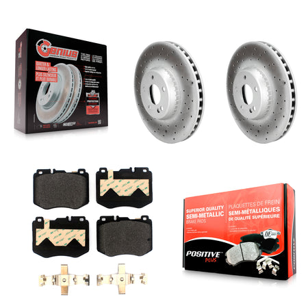 Front Coated Disc Brake Rotor And Semi-Metallic Pad Kit For Mercedes-Benz C300 C400 C350e KGF-104133