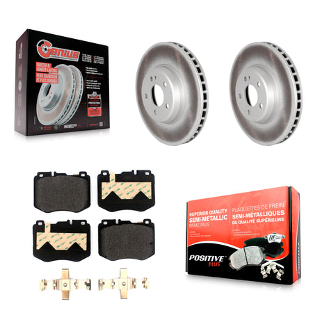 Front Coat Brake Rotor Semi-Metallic Pad Kit For Mercedes-Benz E300 Without Sport Package KGF-104137