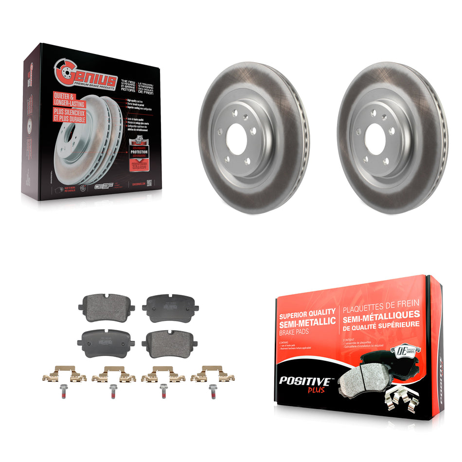 Rear Coated Brake Rotors Semi-Metallic Pad Kit For Audi S8 With 330mm Diameter Rotor KGF-104152