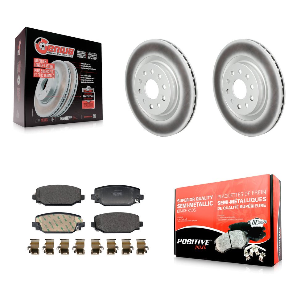 Rear Coated Disc Brake Rotors And Semi-Metallic Pads Kit For Jeep Grand Cherokee L KGF-104154
