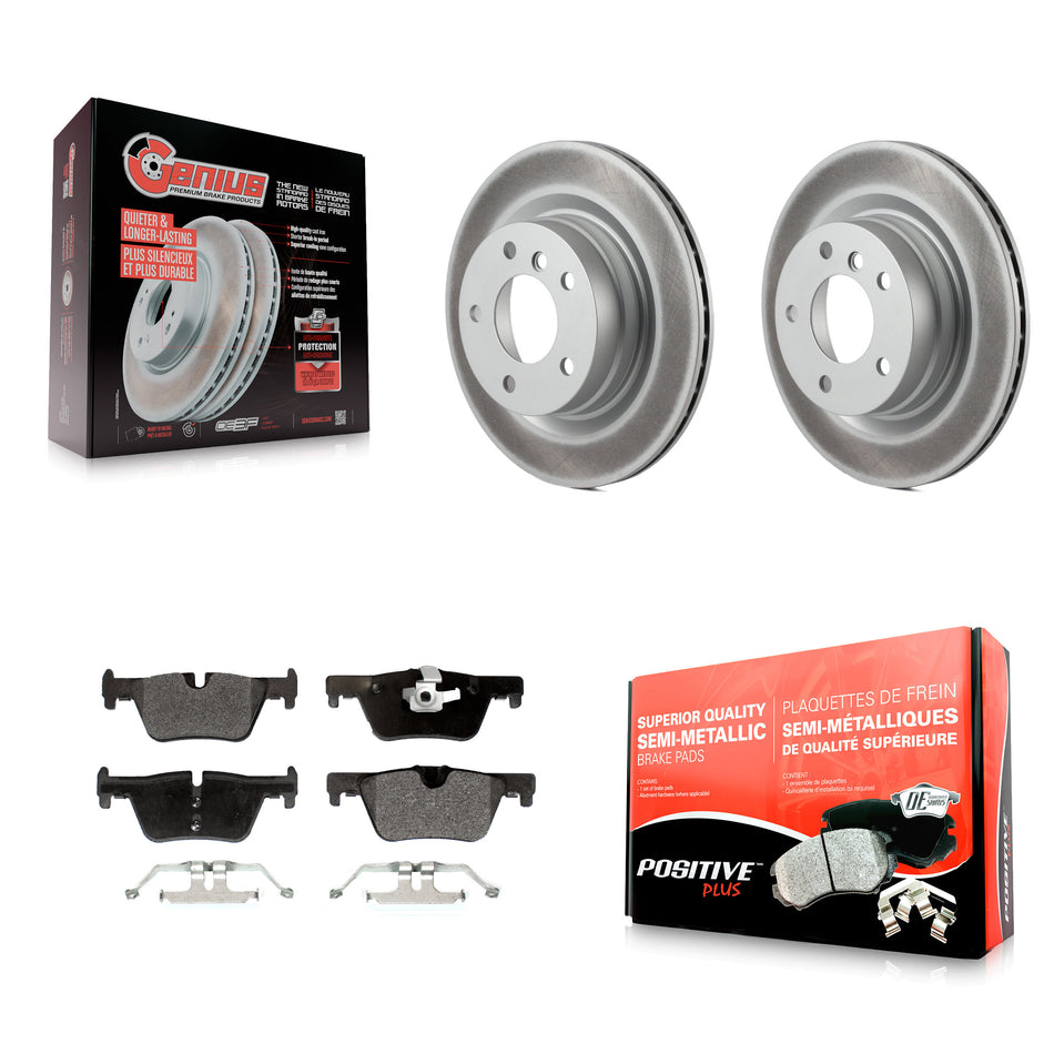 Rear Coated Disc Brake Rotors And Semi-Metallic Pads Kit For BMW 328i KGF-104164