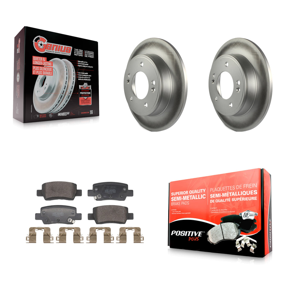 Rear Coat Brake Rotor Semi-Metallic Pad Kit For 2024 Kia Soul With Electric Parking KGF-104165