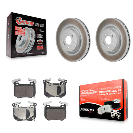Rear Coated Disc Brake Rotors And Semi-Metallic Pads Kit For 2024-2025 Genesis G70 3.3L KGF-104169