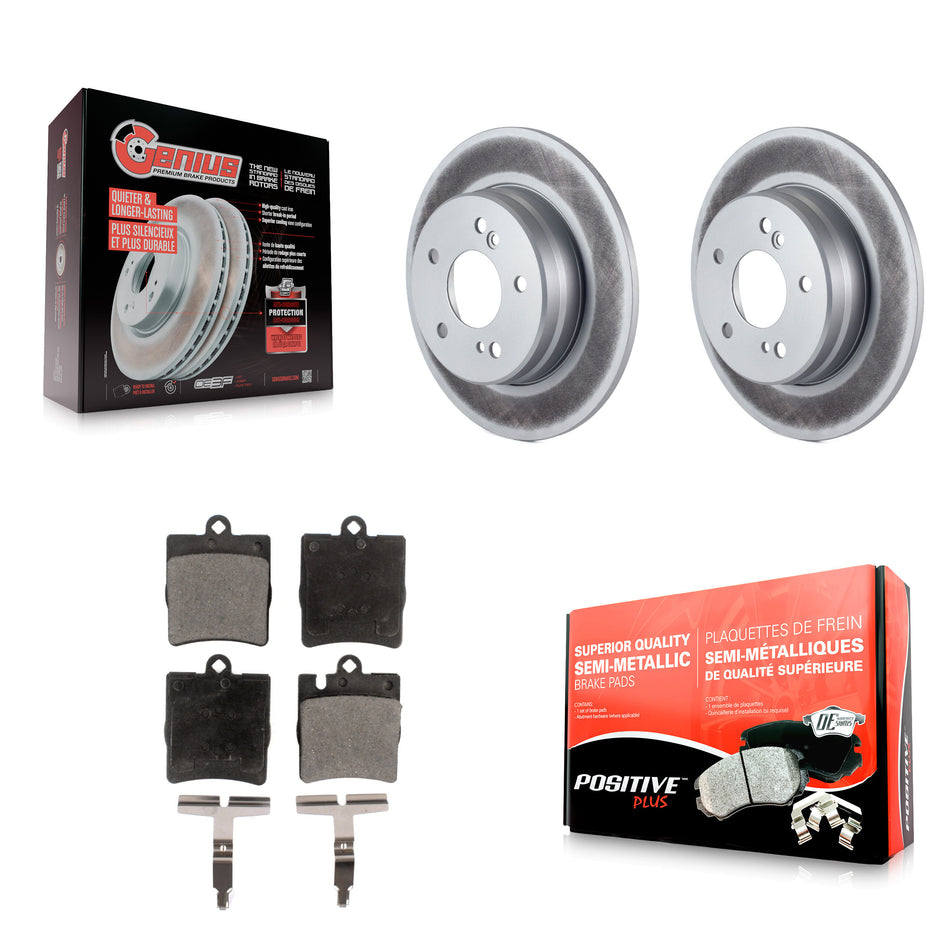Rear Coated Brake Rotor Semi-Metallic Pad Kit For Mercedes-Benz SLK300 With Sport Package KGF-104170