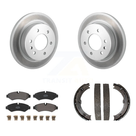 Rear Disc Coated Rotors Semi-Metallic Pads And Parking Brake Shoes Kit For KGF-104180