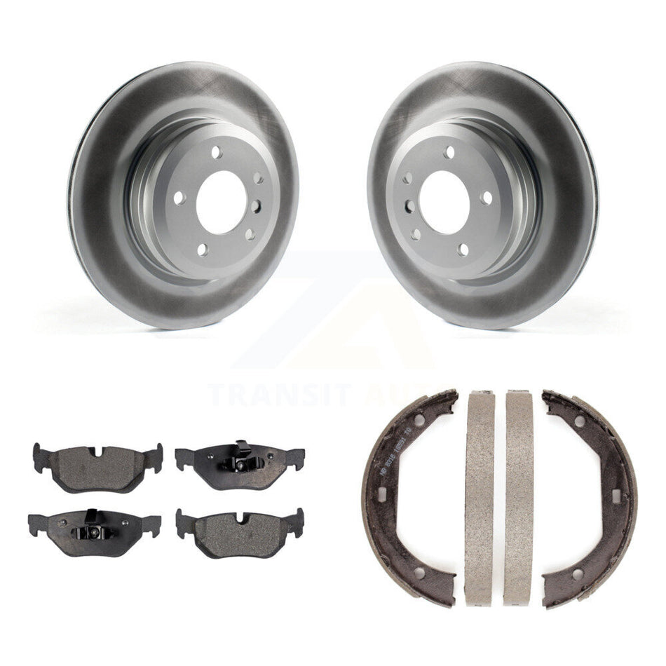 Rear Disc Coated Rotors Semi-Metallic Pads & Parking Shoes Kit For 2012 BMW X1 xDrive28i KGF-104198