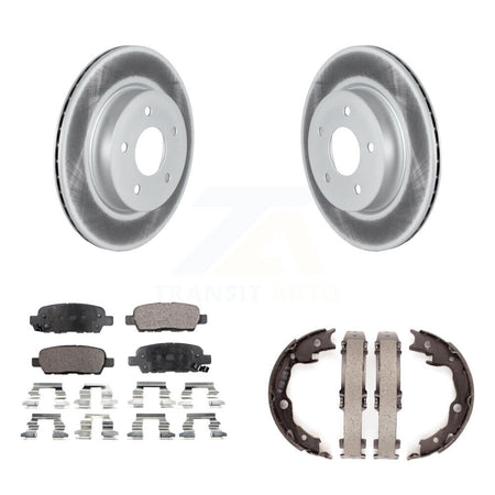 Rear Disc Coated Rotors Semi-Metallic Pads And Parking Brake Shoes Kit For Nissan LEAF KGF-104201