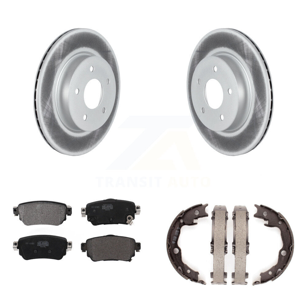Rear Disc Coated Rotors Semi-Metallic Pads And Parking Brake Shoes Kit For Nissan LEAF KGF-104202