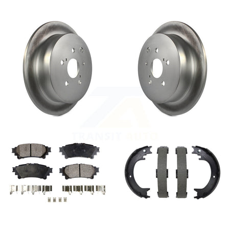 Rear Disc Coated Rotors Semi-Metallic Pads Parking Shoes Kit For Toyota Sienna Highlander KGF-104203