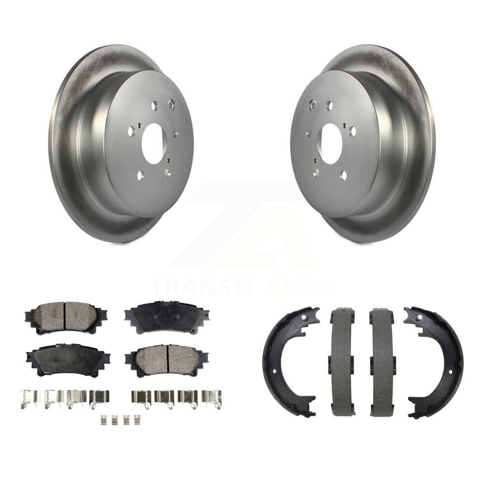 Rear Disc Coated Rotors Semi-Metallic Pads Parking Shoes Kit For Toyota Sienna Highlander KGF-104203