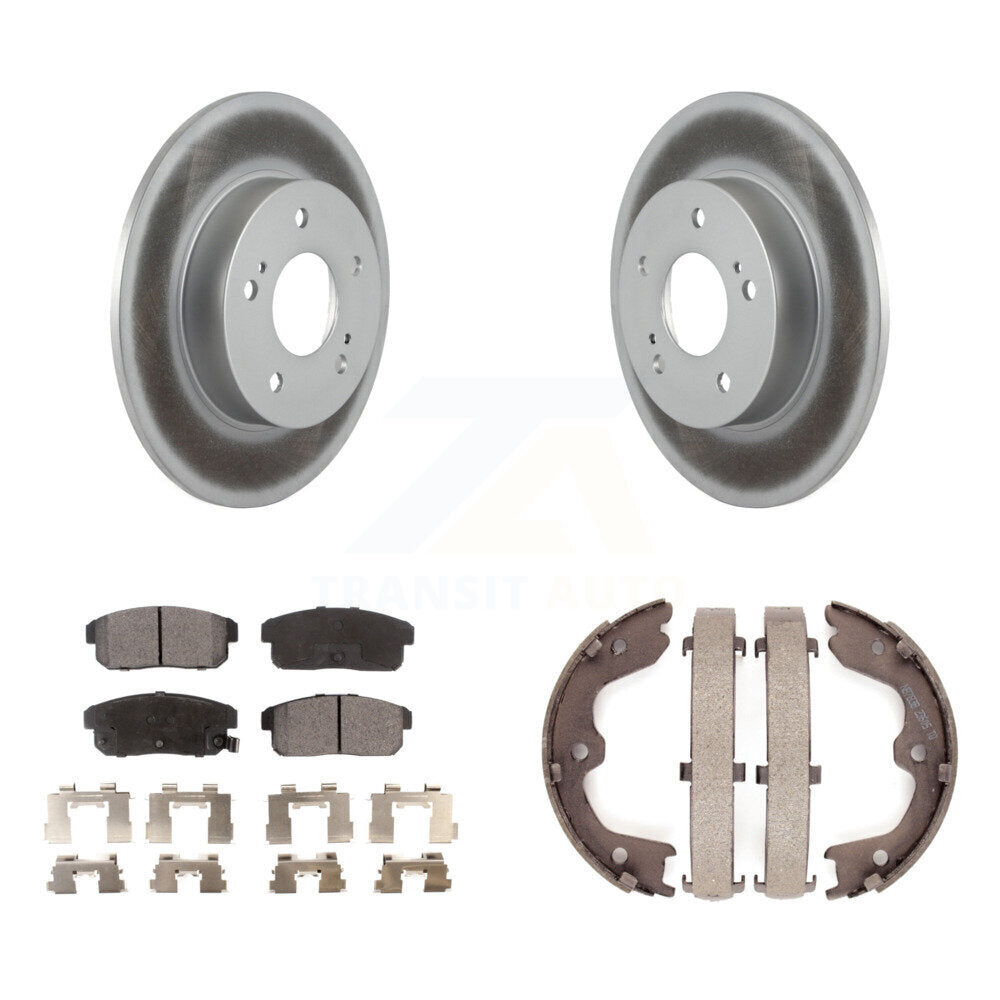 Rear Disc Coated Rotors Semi-Metallic Pads Parking Brake Shoes Kit For 2003 Nissan Maxima KGF-104205
