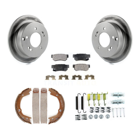 Rear Disc Coated Rotors Semi-Metallic Pads Parking Shoes And Hardware Kit For Kia Optima KGF-104222