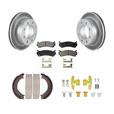 Rear Disc Coated Rotors Semi-Metallic Pads Parking Shoes Hardware Kit For Chevrolet 2500 KGF-104233