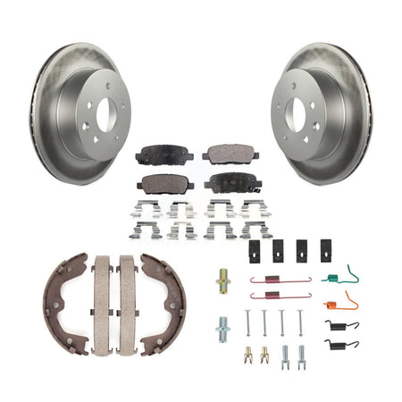 Rear Disc Coated Rotors Semi-Metallic Pads Parking Shoes Hardware Kit For Nissan X-Trail KGF-104254