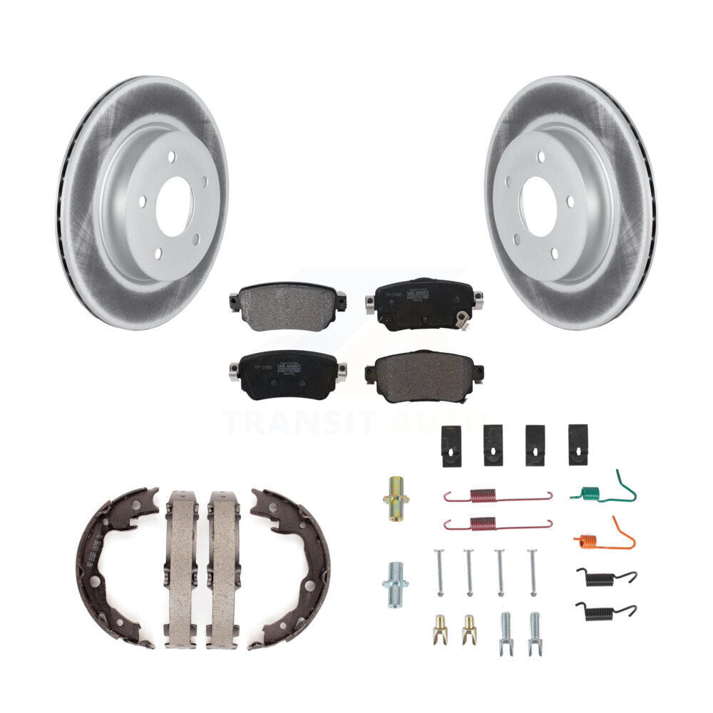Rear Disc Coated Rotors Semi-Metallic Pads Parking Shoes And Hardware Kit For Nissan LEAF KGF-104256