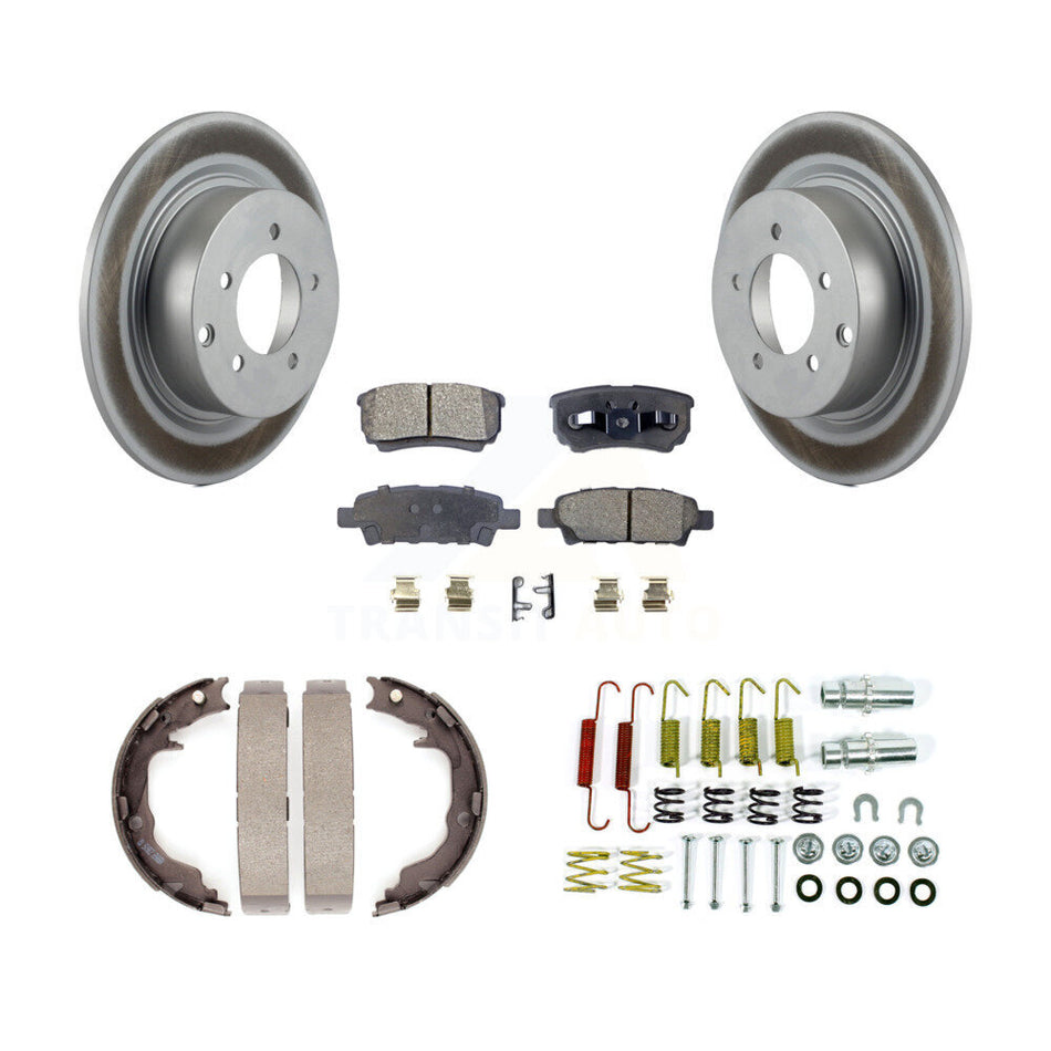 Rear Disc Coated Rotors Semi-Metallic Pads Parking Shoes & Hardware Kit For Jeep Patriot KGF-104261