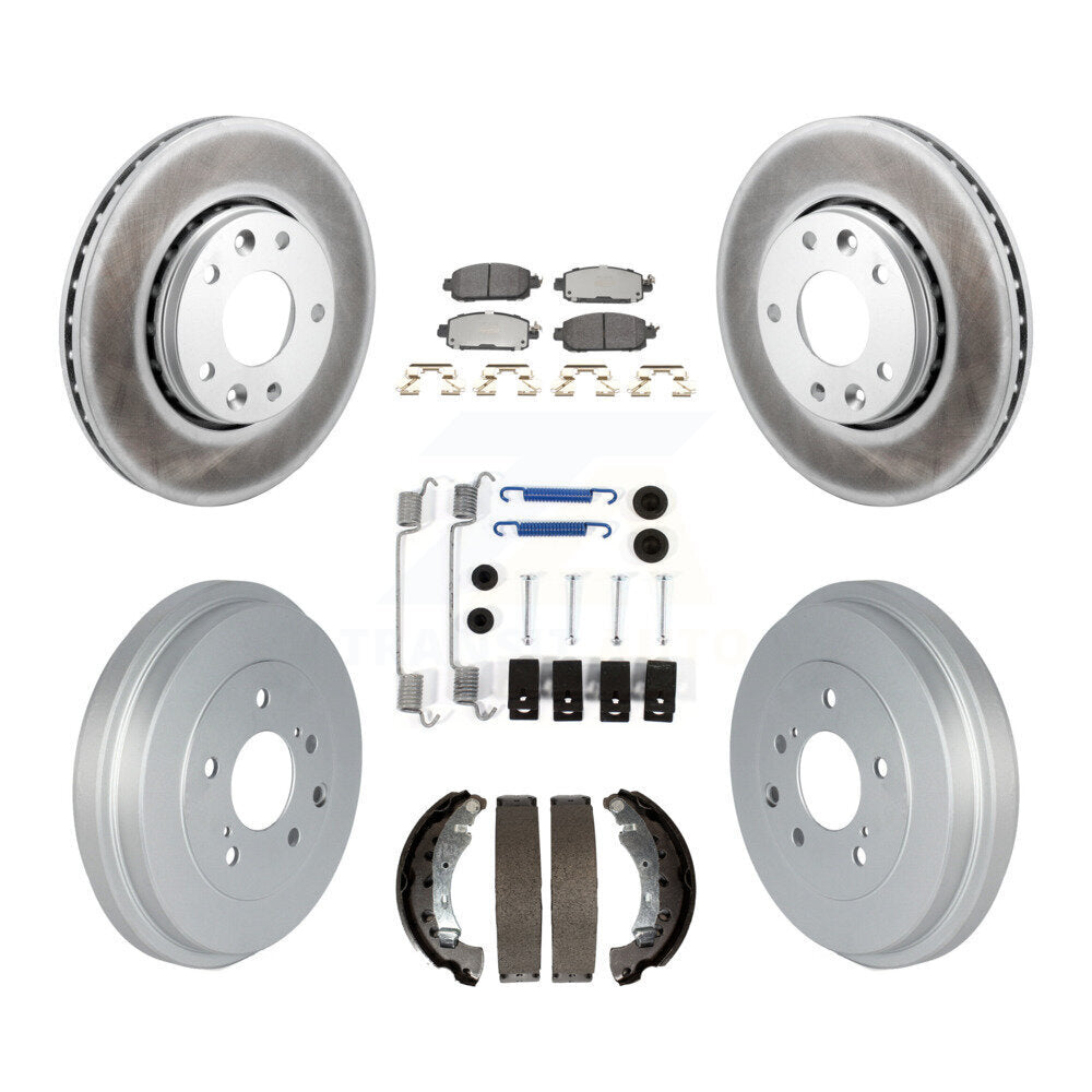 Front Rear Coat Brake Rotors Semi-Metallic Pad Drum Kit (7Pc) For 2020-2022 Nissan Sentra KGF-104278