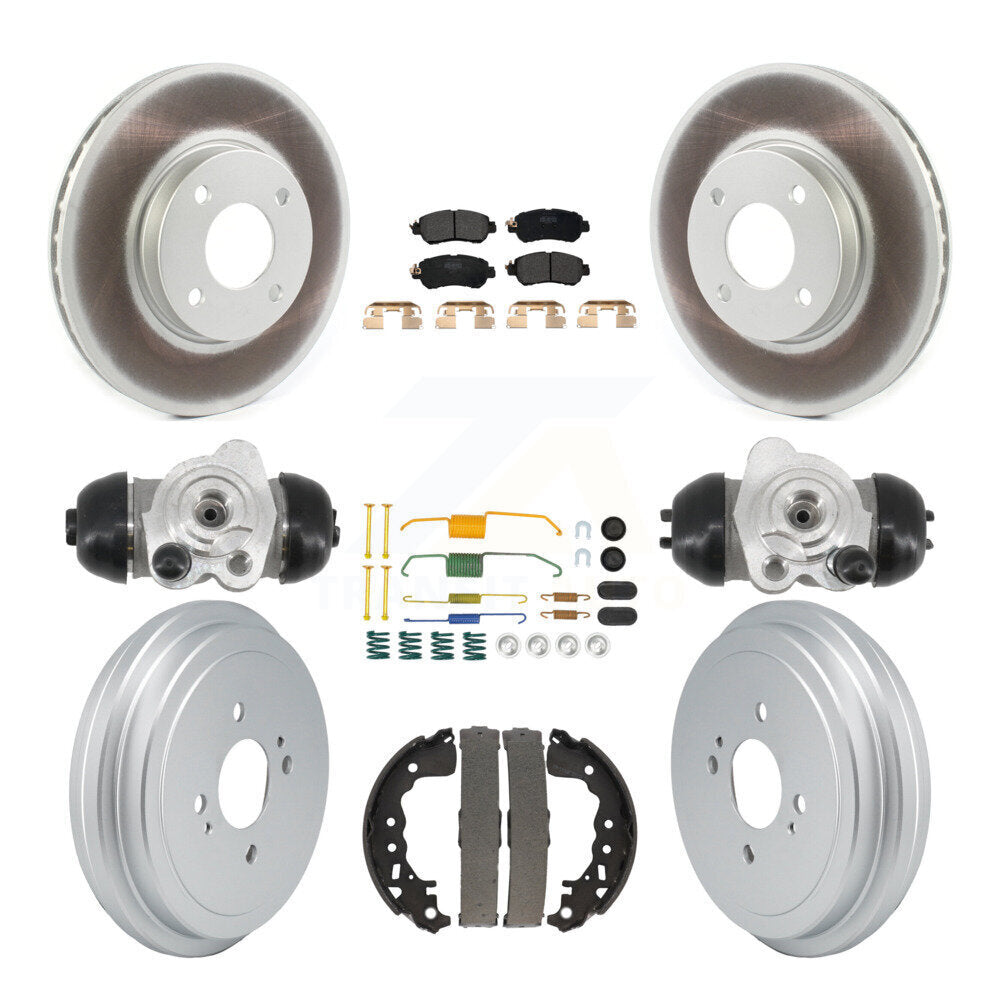 Front Rear Coat Disc Brake Rotors Semi-Metallic Pad Drum Kit (9Pc) For Nissan Kicks Versa KGF-104280