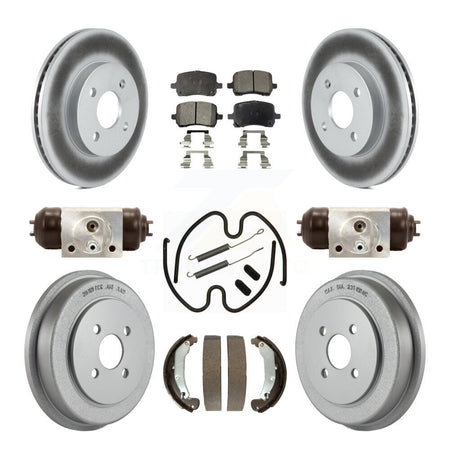 Front Rear Coated Disc Brake Rotors Semi-Metallic Pads And Drum Kit (9Pc) For Pontiac G5 KGF-104282