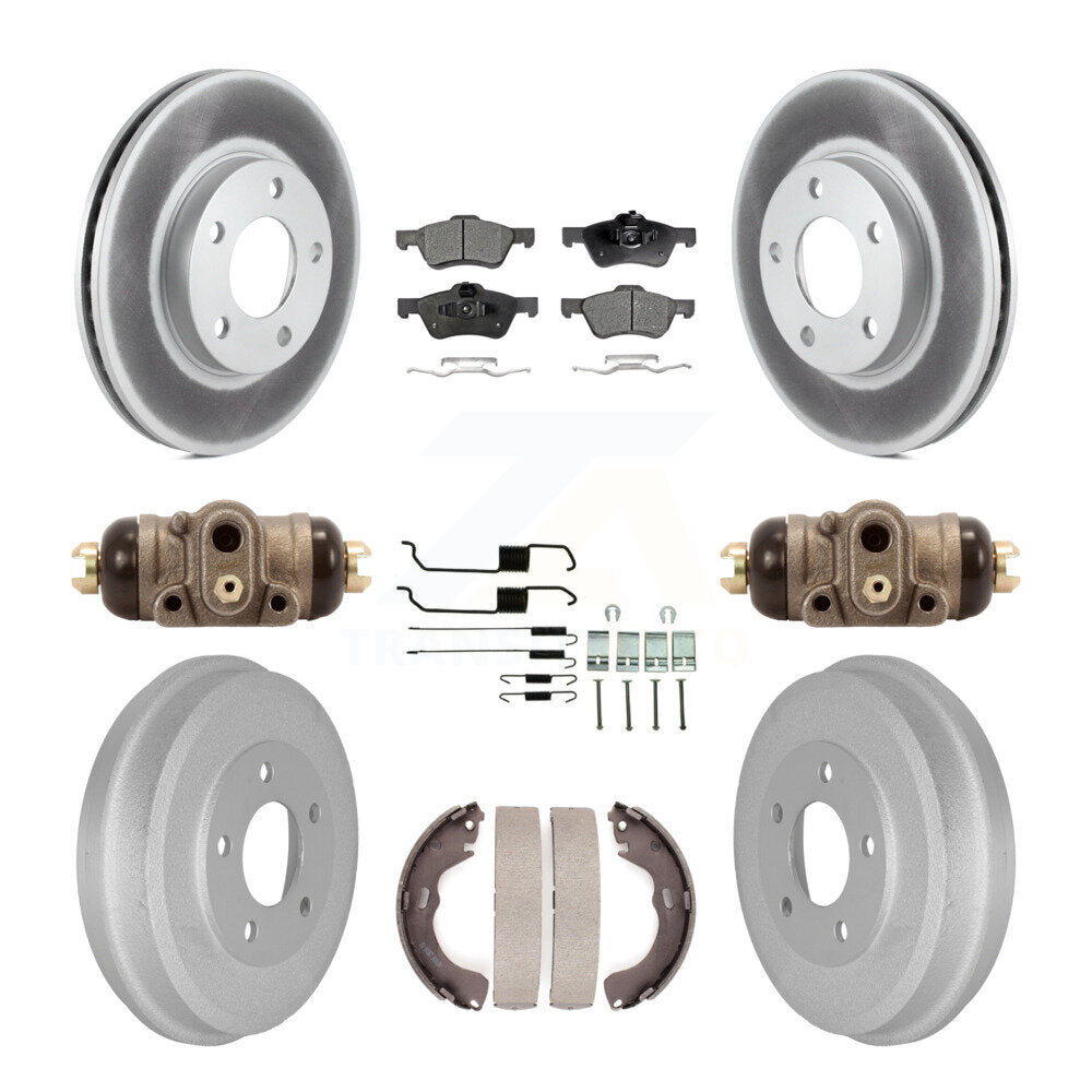 Front Rear Coated Disc Brake Rotor Semi-Metallic Pad & Drum Kit (9Pc) For Mercury Mariner KGF-104283