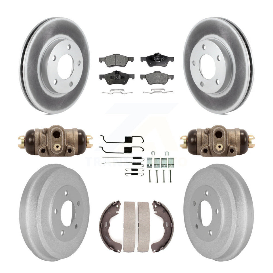 Front Rear Coated Disc Brake Rotor Semi-Metallic Pad & Drum Kit (9Pc) For Mercury Mariner KGF-104283