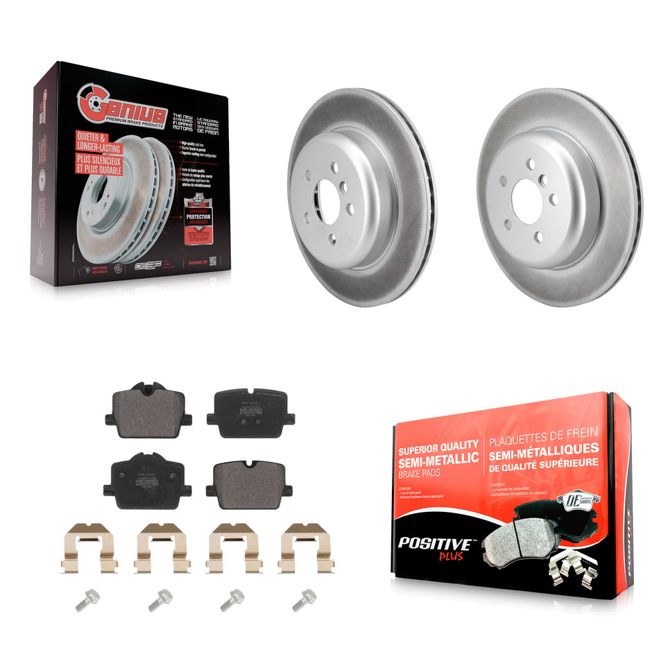 Rear Coated Disc Brake Rotors And Semi-Metallic Pads Kit For 2023 Toyota GR Supra 3.0L KGF-104285