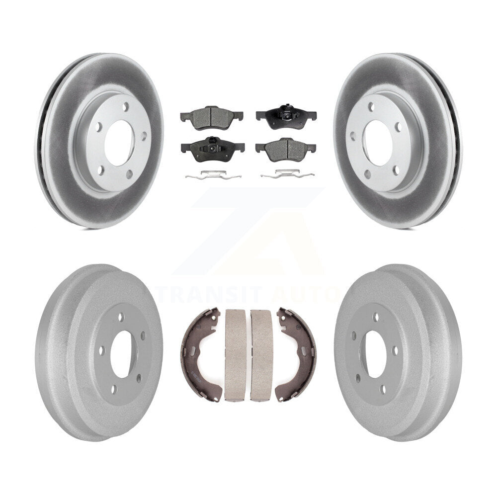 Front Rear Coated Disc Brake Rotors Semi-Metallic Pads And Drum Kit For Mercury Mariner KGF-104287