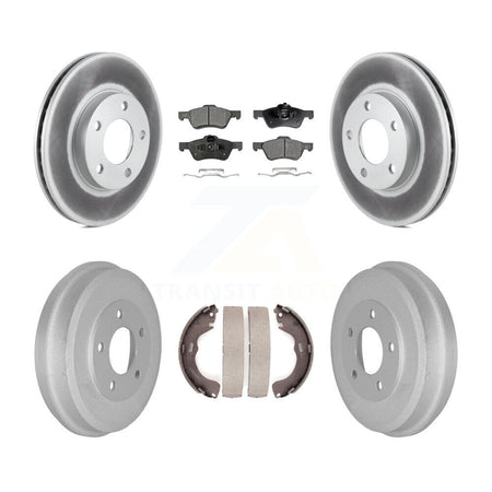 Front Rear Coated Disc Brake Rotors Semi-Metallic Pads And Drum Kit For Mercury Mariner KGF-104287