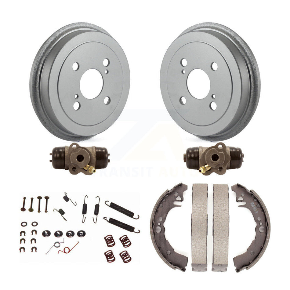 Rear Coated Brake Drum Shoes Spring And Cylinders Kit (6Pc) For 2000-2005 Toyota Echo KGN-100127