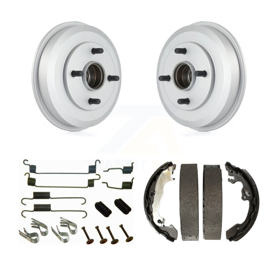 Rear Coated Brake Drum Shoes Spring Kit For 2000-2008 Ford Focus Wheel Bearing Includes KGN-100140