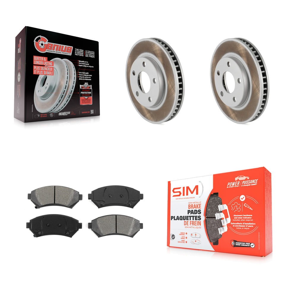 Front Coat Disc Brake Rotor Semi-Metallic Pad Kit For Buick LeSabre Century Pontiac Grand Prix Chevrolet Venture Regal Oldsmobile Montana Bonneville Intrigue Silhouette Trans KGS-100007