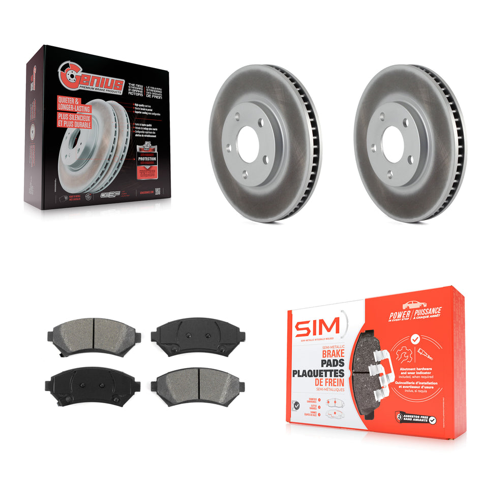 Front Coat Brake Rotor Semi-Metallic Pad Kit For Chevrolet Buick Impala LeSabre Cadillac DeVille Monte Carlo Park Avenue Pontiac Bonneville Oldsmobile Eldorado Aurora Riviera KGS-100008