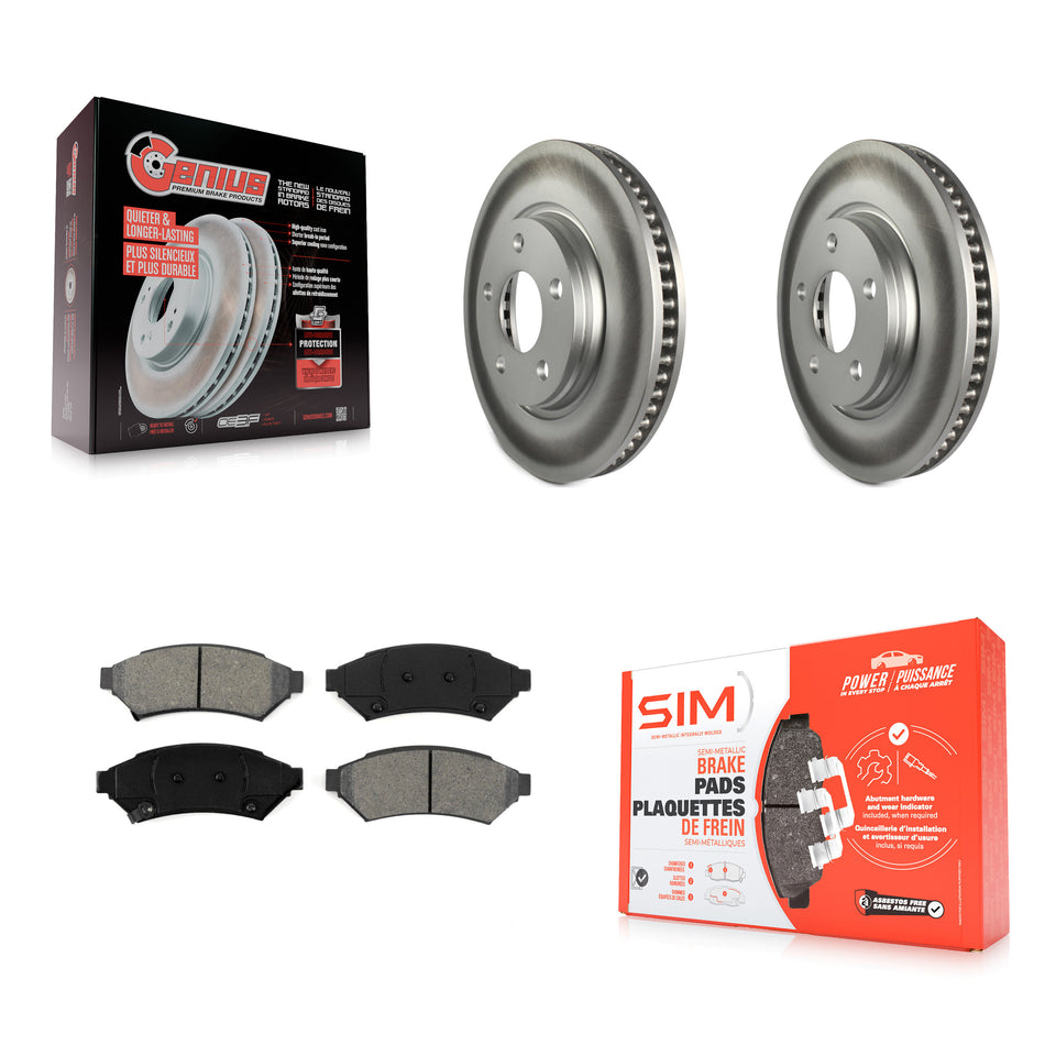 Front Coated Disc Brake Rotors And Semi-Metallic Pads Kit For Pontiac Grand Prix Buick LaCrosse Chevrolet Uplander Montana Terraza Saturn Relay Allure KGS-100029
