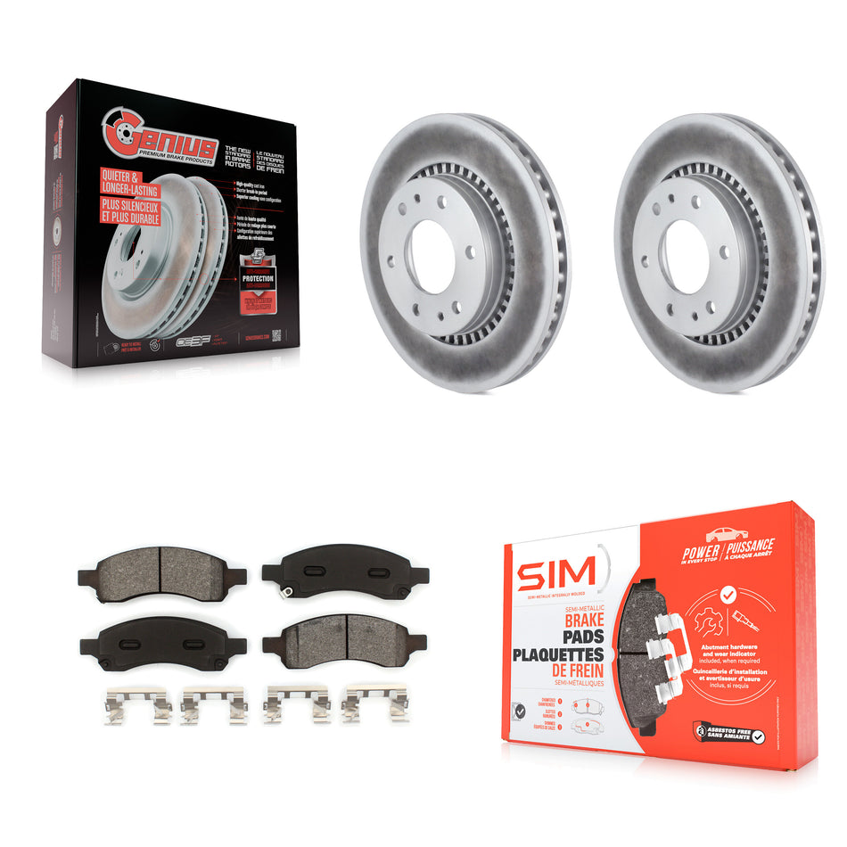 Front Coated Disc Brake Rotors And Semi-Metallic Pads Kit For Chevrolet Trailblazer GMC Envoy Buick Rainier Isuzu Ascender KGS-100040