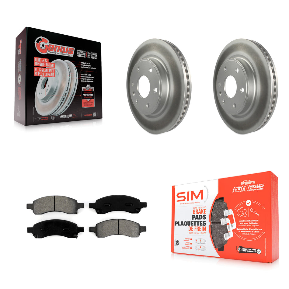 Front Coated Disc Brake Rotors And Semi-Metallic Pads Kit For Chevrolet Traverse GMC Acadia Buick Enclave Saturn Outlook Limited KGS-100048